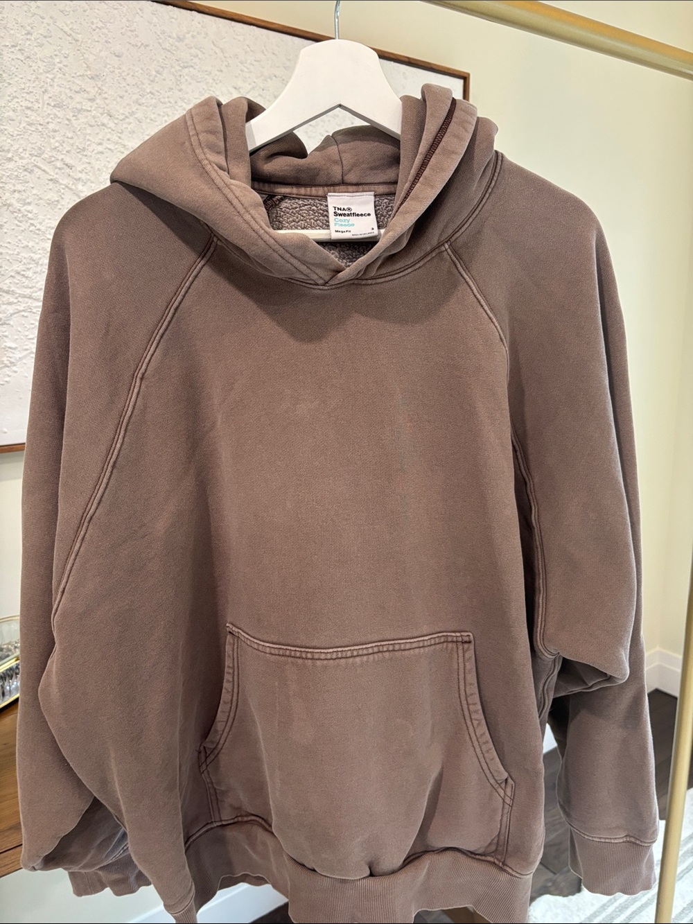TNA Oversized Brown Pullover Hoodie